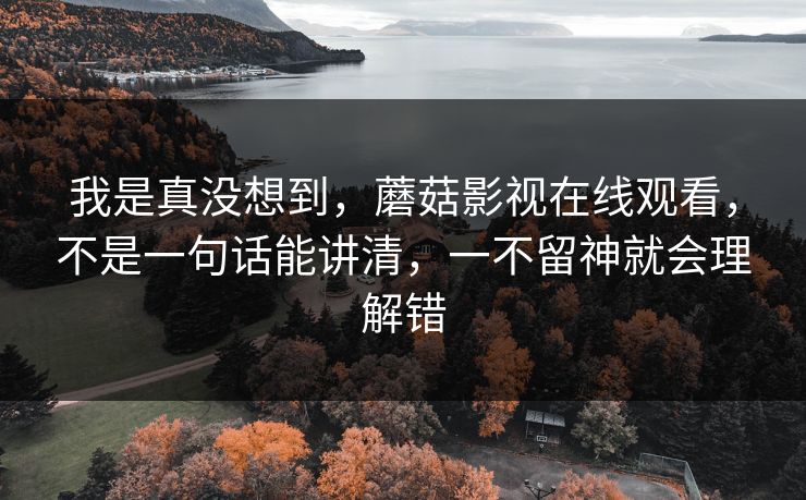 我是真没想到，蘑菇影视在线观看，不是一句话能讲清，一不留神就会理解错