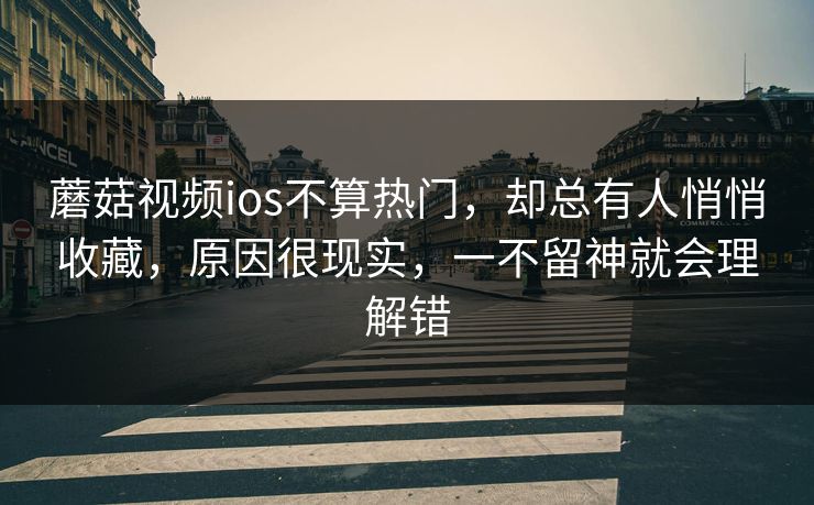 蘑菇视频ios不算热门，却总有人悄悄收藏，原因很现实，一不留神就会理解错