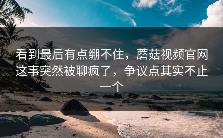 看到最后有点绷不住，蘑菇视频官网这事突然被聊疯了，争议点其实不止一个