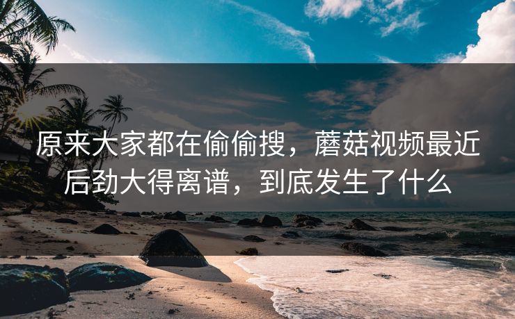 原来大家都在偷偷搜，蘑菇视频最近后劲大得离谱，到底发生了什么
