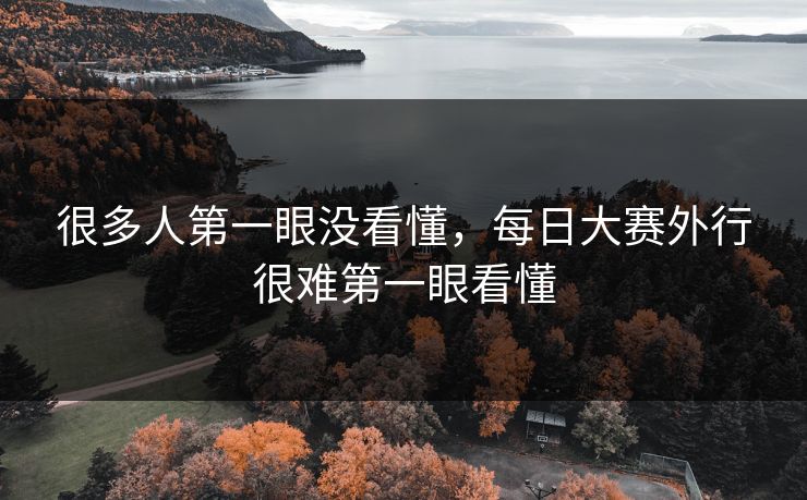 很多人第一眼没看懂，每日大赛外行很难第一眼看懂
